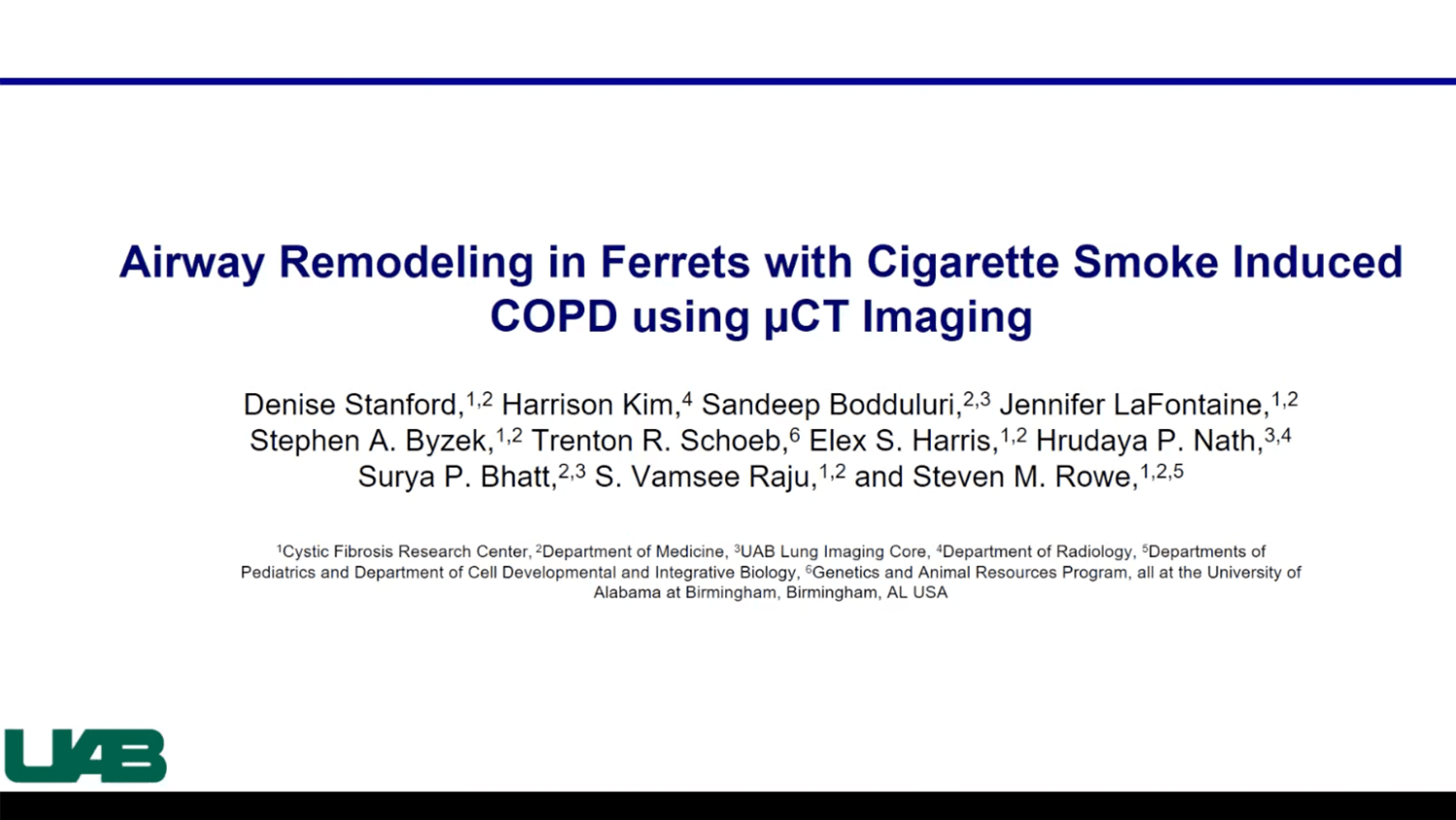 Airway Remodeling in Ferrets with Cigarette Smoke Induced COPD using µCT Imaging