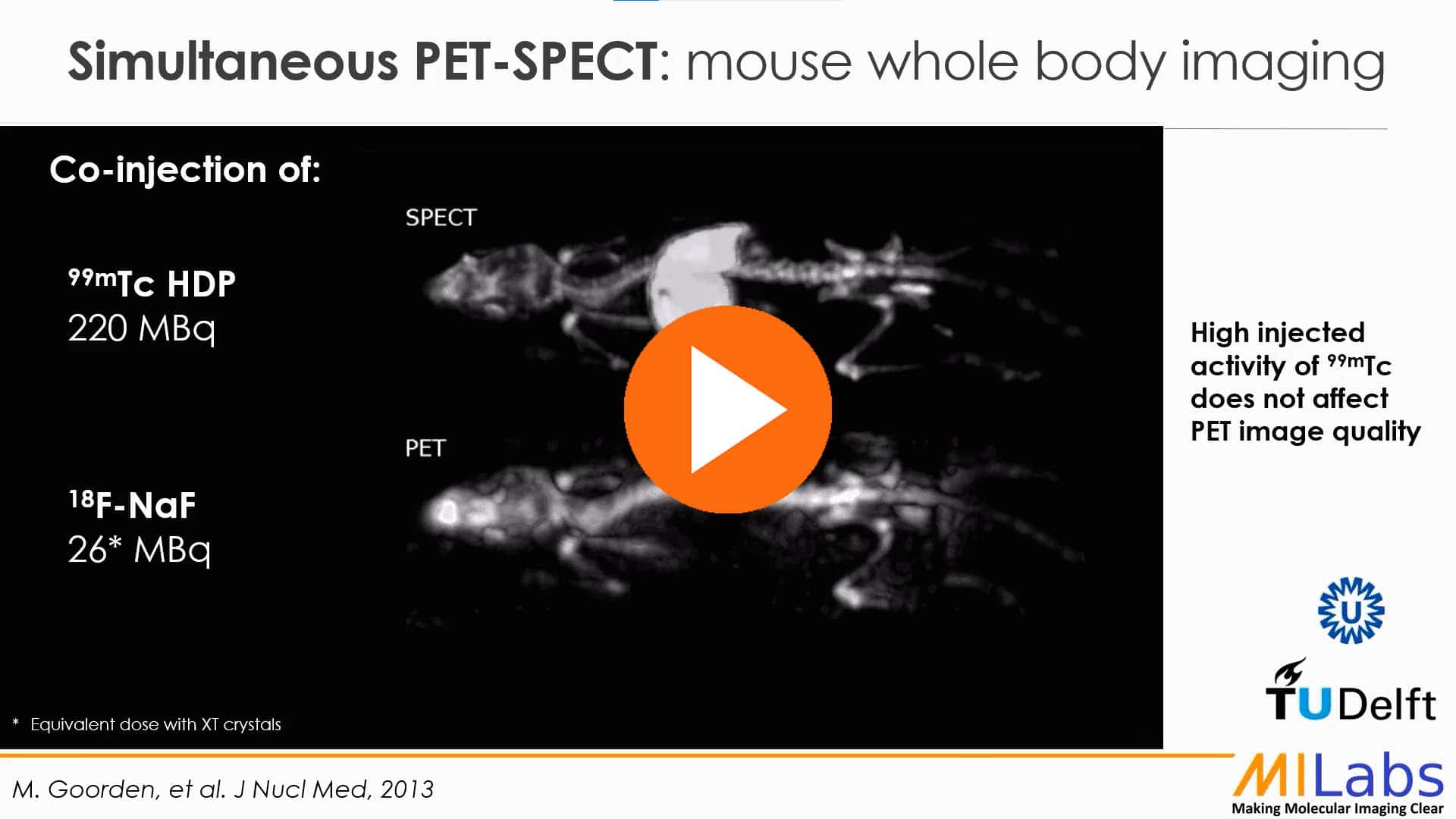 simultaneous parallelly imaging PET SPECT mouse whole body imaging